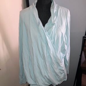 Light Blue Draped Blouse